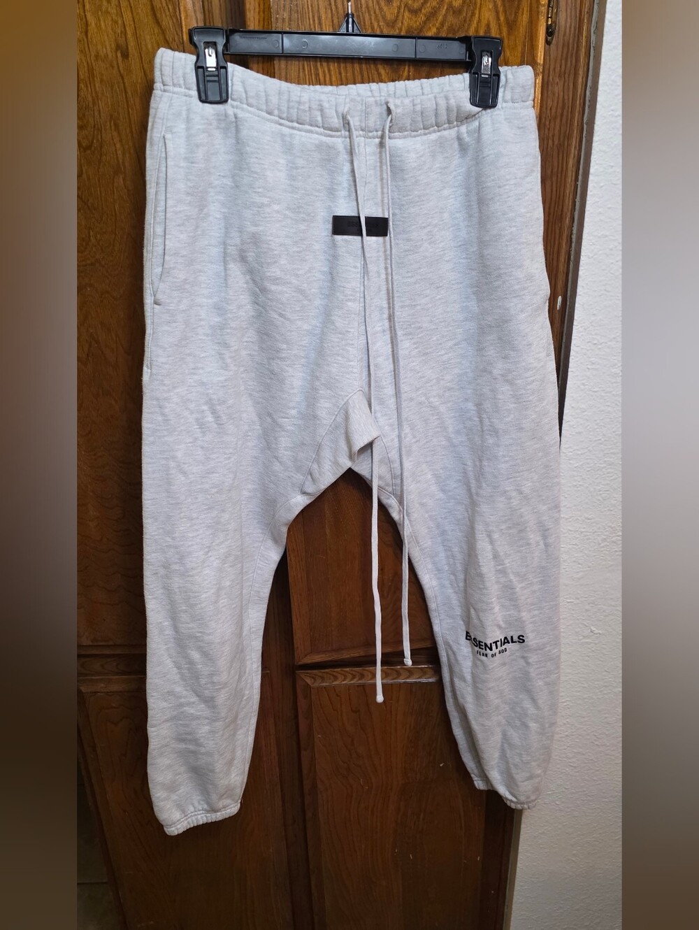 Fear of God Essentials Gray Logo Patch Joggers Size Small
